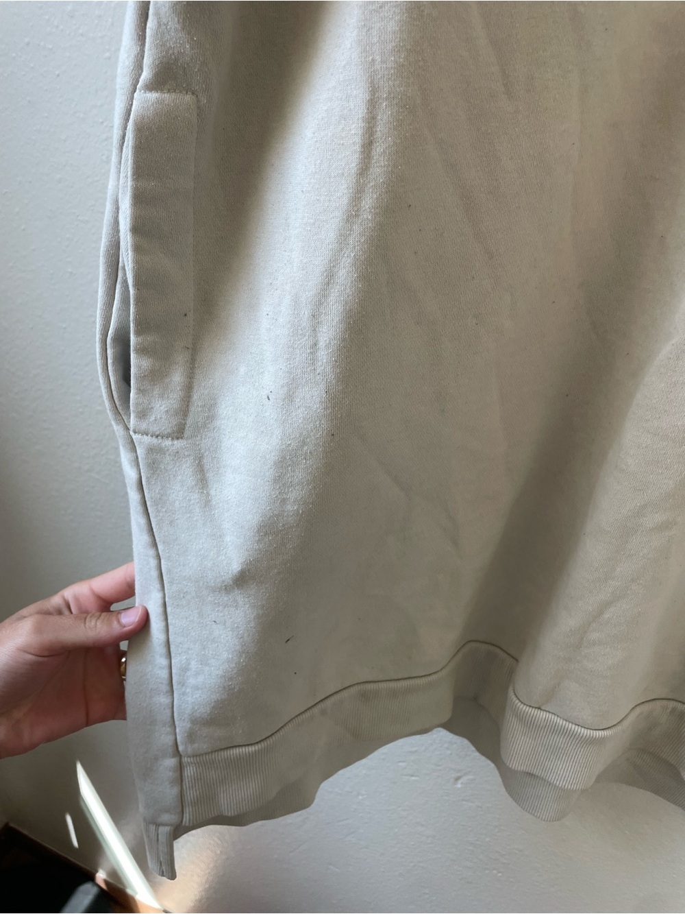 Zenana Outfitters Oversized Crewneck Sweatshirt in Light Beige - Picture 3 of 3